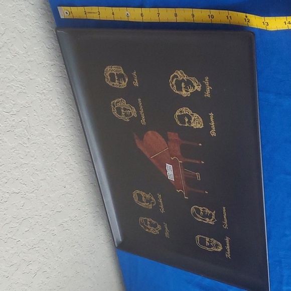 VTG. COUROC OF MONTEREY INLAID SERVING TRAY SYMPHONY COMPOSERS GRAND PIA… - Picture 5 of 12